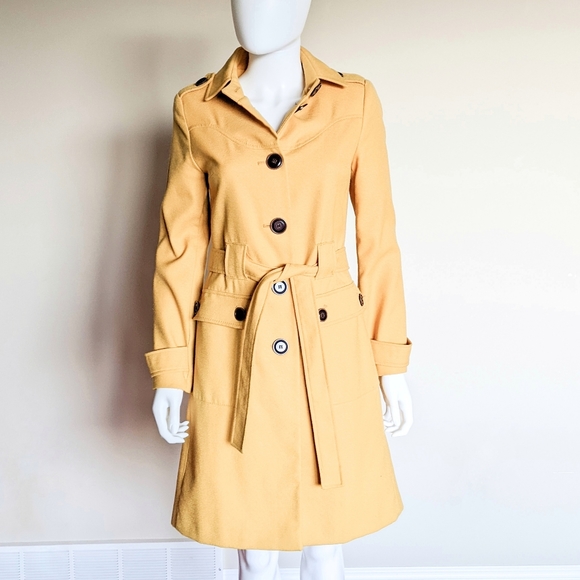 Mustard Yellow Trenchcoat Jacket - Picture 3 of 9